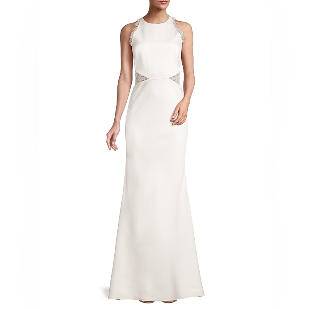 $695 NWOT Ivory Sachin + Babi “Isla” Lace Panel Gown Sz 4